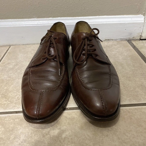 Bally Carillo Men's 8.5 D Black Leather Split-Toe Derby Dress Shoes Italy Made - Picture 2 of 8